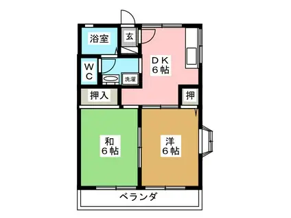 ファミールホーム(2DK/2階)の間取り写真