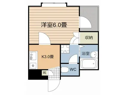 司マンション(1K/2階)の間取り写真