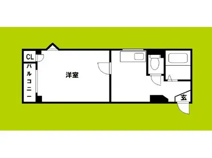 エレガンスハイツ湯里(1DK/5階)の間取り写真