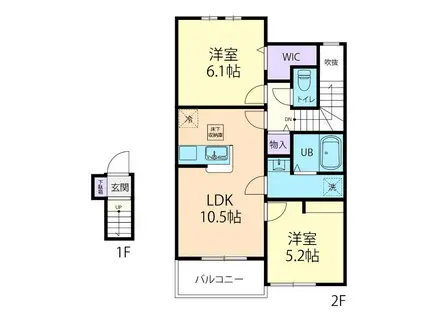 2026/5/1菊池市泗水町2LDK B(2LDK/2階)の間取り写真