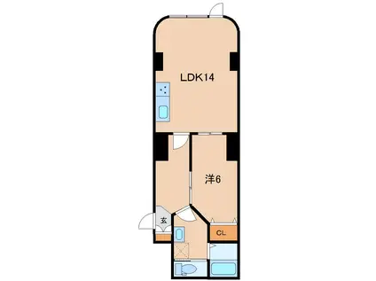 大町コアビル(1LDK/2階)の間取り写真