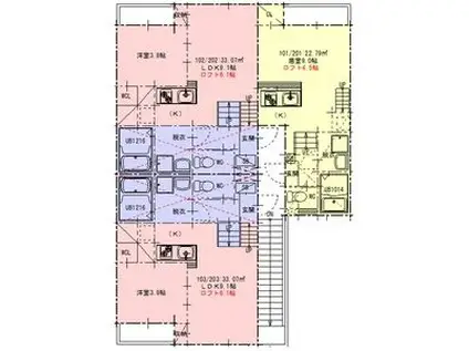 CASA FELICE長田(1K/2階)の間取り写真