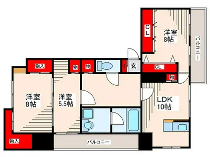 グレースYTパレス(3LDK/5階)の間取り写真