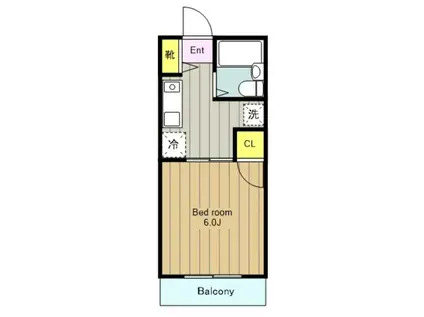 メゾンドルミエール(1K/3階)の間取り写真
