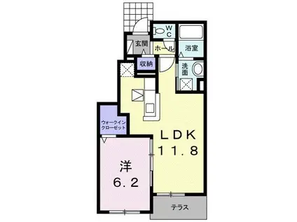 クレールIII A(1LDK/1階)の間取り写真