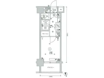 スカイコート蒲田ガーデン(1K/10階)の間取り写真