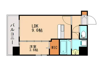 CASA FORTUNA(1LDK/9階)の間取り写真