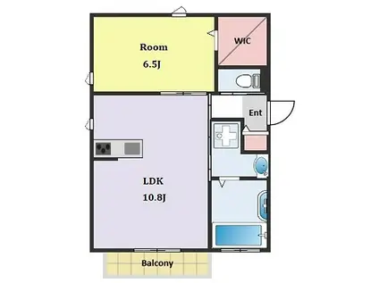 IRENE イレーネ(1LDK/2階)の間取り写真