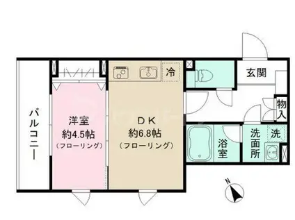 パークヒル城北(1DK/3階)の間取り写真