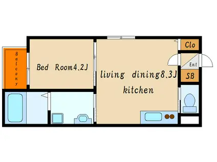 アンドキートス(1LDK/3階)の間取り写真