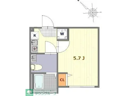 オデッセイIII(1K/2階)の間取り写真