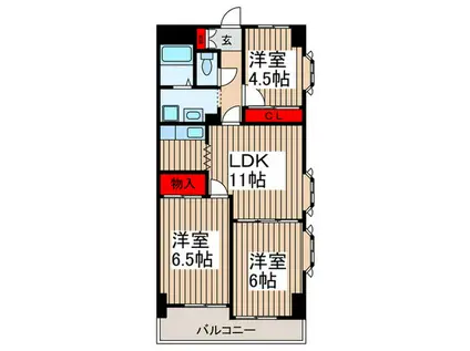 グランド ファミーユ(3LDK/2階)の間取り写真