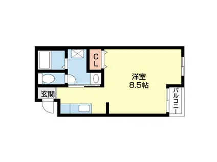 ウエスト GARDEN(ワンルーム/1階)の間取り写真