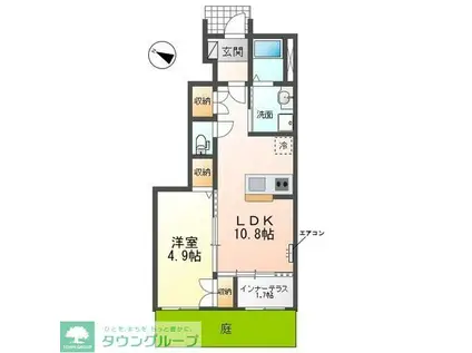 ブルー スカイ(1LDK/1階)の間取り写真