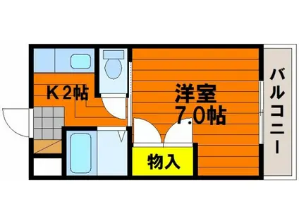 ラ・パルテール福富 壱番館(1K/4階)の間取り写真