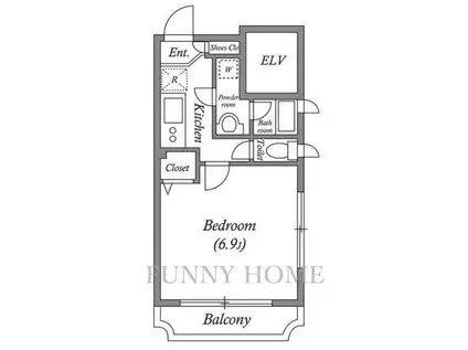 アレ・ドゥ・クリザンテーム(1K/2階)の間取り写真