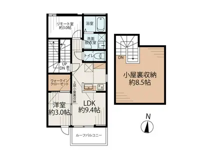 LA CLAIR(1SLDK/2階)の間取り写真