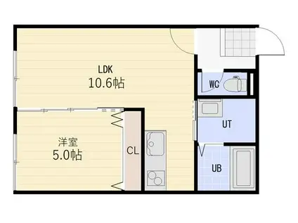 ポルト・ボヌール(1LDK/3階)の間取り写真