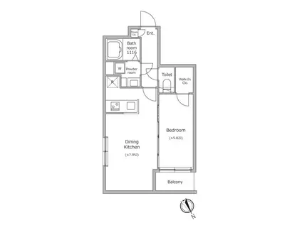 ラクラス四谷三丁目(1DK/1階)の間取り写真