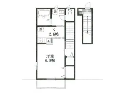 シャンテ(1K/2階)の間取り写真