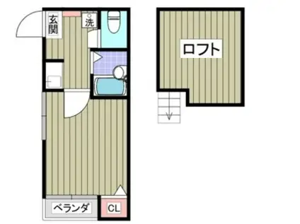 RIVER PLACE EDOGAWA(1K/1階)の間取り写真