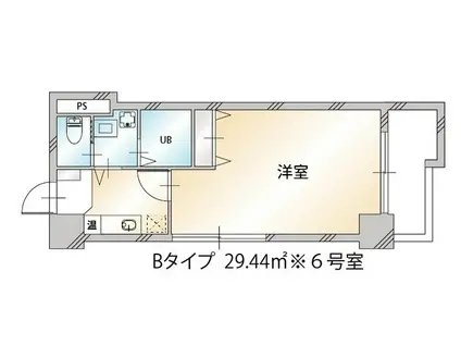ドミール金沢駅西(1K/2階)の間取り写真