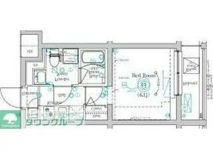 MIND 武蔵中原(1K/3階)の間取り写真