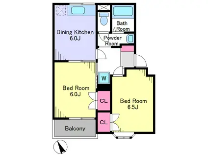 グランドミール(2DK/3階)の間取り写真