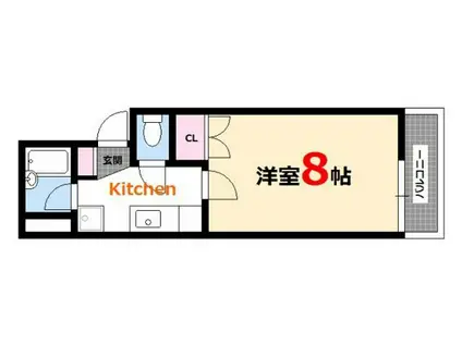 コーポラスみゆき(1K/2階)の間取り写真