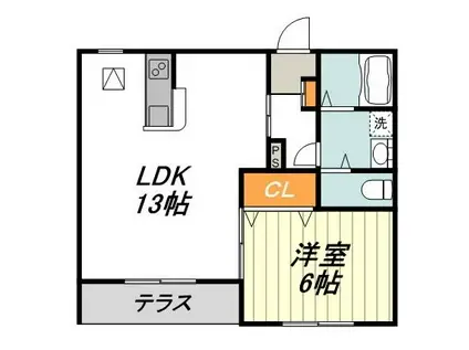 ブルーステラ国立(1LDK/2階)の間取り写真