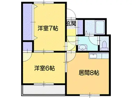 丸田ビル新札幌(2DK/3階)の間取り写真