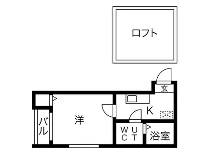 LUMINOUS矢田(1K/2階)の間取り写真