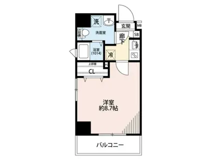 プレール・ドゥーク浅草II(1K/2階)の間取り写真