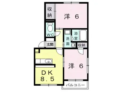 新明ハイツ(2DK/2階)の間取り写真