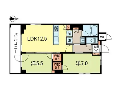 スプリングスクエア永福(2LDK/3階)の間取り写真