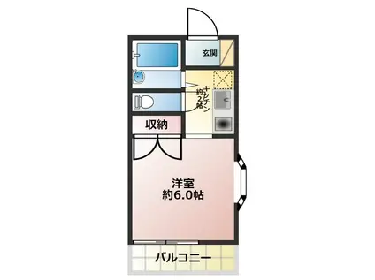 グリーンタウン4(1K/2階)の間取り写真