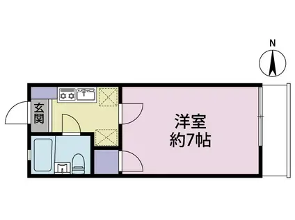 エーデルヴァイス(1K/2階)の間取り写真