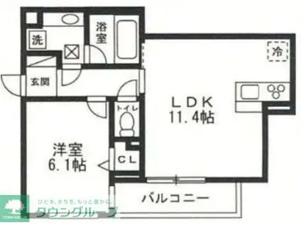 D PAINA 小杉陣屋町III(1LDK/3階)の間取り写真