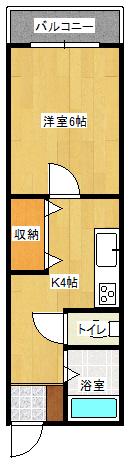 コーポ西原(1K/2階)の間取り写真