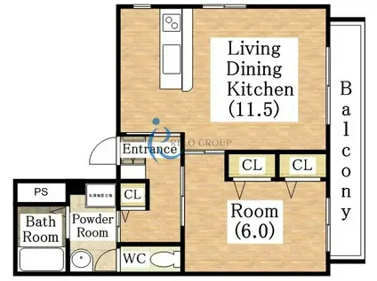 ロイヤルネスト(1LDK/3階)の間取り写真