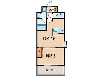 スカイビュー六甲(1DK/4階)の間取り写真