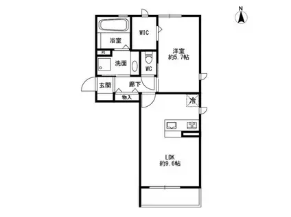 セジュール垂水イースト(1LDK/1階)の間取り写真