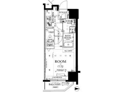 アルテシモアクト(1K/13階)の間取り写真