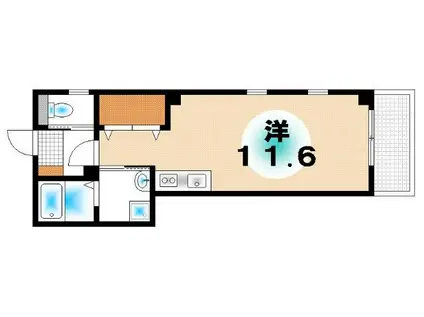 NAB.BLD(ワンルーム/3階)の間取り写真