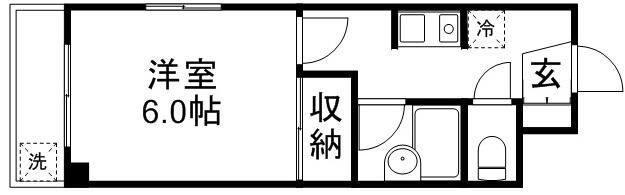 クリーンハイム関(1K/2階)の間取り写真