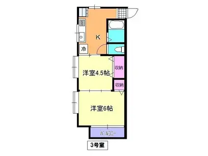 ラ・フォーレ泉(2K/2階)の間取り写真