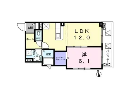 ドミールT馬込(1LDK/3階)の間取り写真