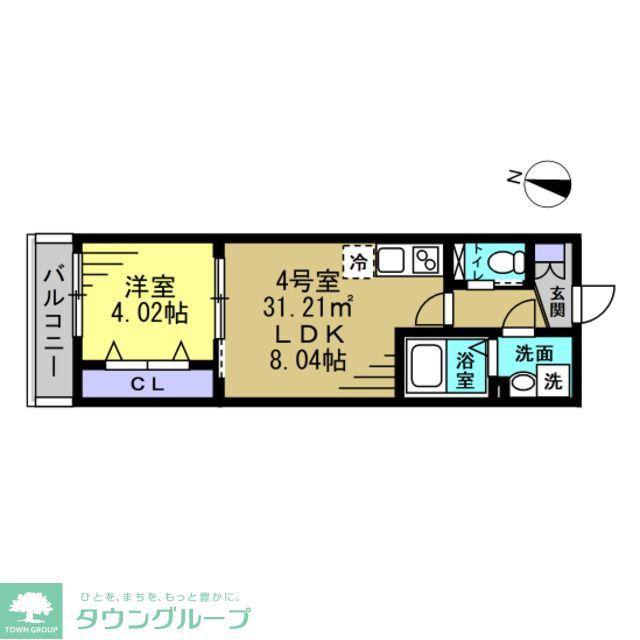 RUTILE吉川美南(1LDK/1階)の間取り写真