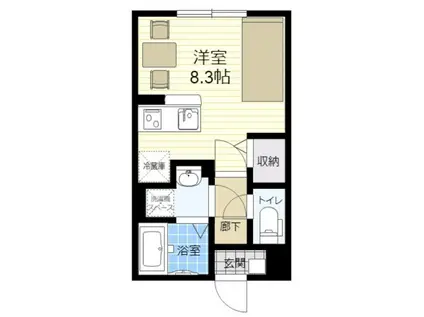 イーストヒルズA棟(1K/1階)の間取り写真