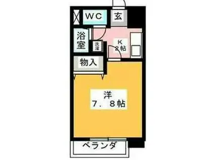 ルミエール本陣(1K/4階)の間取り写真